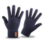 Iwarm Gloves (ST0016), from Alpaca Wool, Size 22cm, Navy Albastru