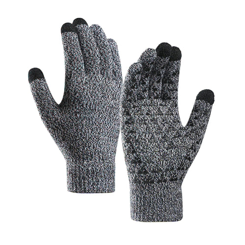 Iwarm Gloves (ST0018), Premium Wool, cu Non-slip Details, Size 23cm, Black / Gri