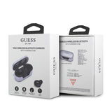 Casti wireless Guess (GUTWST31EU), Bluetooth 5.0, TWS, USB-C, cu Afisaj LED, Docking station, IPX4, mov