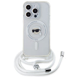 Husa pentru iPhone 16 Pro Max, Karl Lagerfeld IML Crossbody MagSafe (KLHMP16XHCKHNT), transparenta