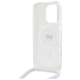 Husa pentru iPhone 16 Pro Max, Karl Lagerfeld IML Crossbody MagSafe (KLHMP16XHCKHNT), transparenta