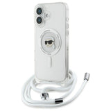 Husa pentru iPhone 16, Karl Lagerfeld IML Crossbody MagSafe (KLHMP16SHCKHNT), transparenta