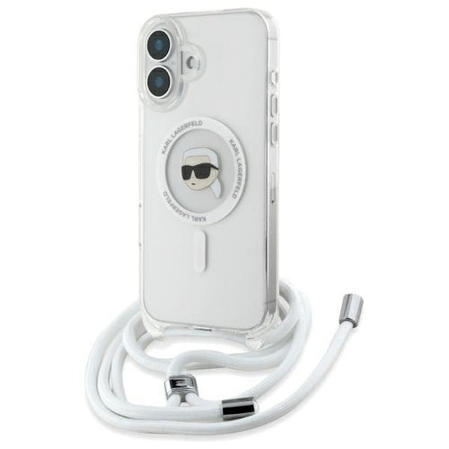 Husa pentru iPhone 16, Karl Lagerfeld IML Crossbody MagSafe (KLHMP16SHCKHNT), transparenta