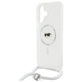 Husa pentru iPhone 16, Karl Lagerfeld IML Crossbody MagSafe (KLHMP16SHCKHNT), transparenta