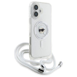 Husa pentru iPhone 16, Karl Lagerfeld IML Crossbody MagSafe (KLHMP16SHCKHNT), transparenta