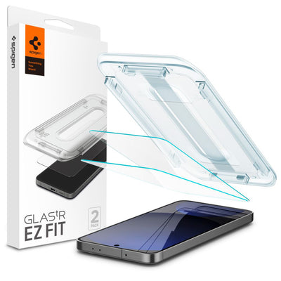 Folie de protectie pentru Samsung Galaxy S24 FE, Spigen (2 pack) Glas.tR EZ-FIT (AGL08729)