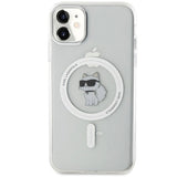 Husa pentru iPhone 11, Karl Lagerfeld IML MagSafe (KLHMN61HLSCHH), alb