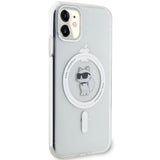 Husa pentru iPhone 11, Karl Lagerfeld IML MagSafe (KLHMN61HLSCHH), alb
