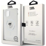 Husa pentru iPhone 11, Karl Lagerfeld IML MagSafe (KLHMN61HLSCHH), alb
