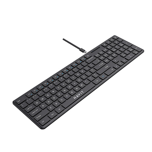 Tastatura Havit Wired Keyboard (KB252), USB-C, 300mA, 1.5m, 5V, negru