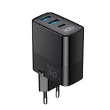 Incarcator retea Havit (UCLE001 EU), 2x USB, Type-C, 30W, GaN Technology, negru