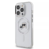Husa pentru iPhone 15 Pro Max, Karl Lagerfeld IML MagSafe (KLHMP15XHLSKCH), alb