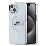 Husa pentru iPhone 15, Karl Lagerfeld IML MagSafe (KLHMP15SHLSKCH), alb