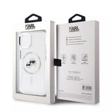Husa pentru iPhone 15, Karl Lagerfeld IML MagSafe (KLHMP15SHLSKCH), alb