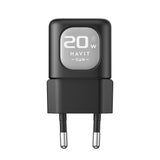 Incarcator retea Havit (UC220 EU), USB, Type-C, GaN, 20W, negru;gri