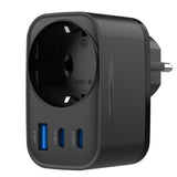 Incarcator retea Havit (UC142 EU), EU Socket, 2x Type-C, USB, 30W, negru
