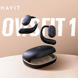 Casti wireless Havit (OWS914), cu Microfon, Bluetooth 5.3, True Wireless Stereo, ENC, USB-C, 500mAh, negru
