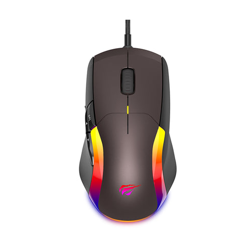 Mouse wireless Havit Wired Gaming Mouse (MS959S), cu Lumini RGB, 1200/2400/3200/4800/6400/8000 DPI, 1.6m, 5V, maro
