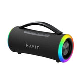 Boxa portabila Havit (SK834BT), Type-C, Bluetooth 5.3, TWS, TF, FM, USB, Lumini RGB, IPX6, 4000mAh, negru