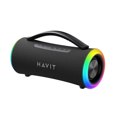 Boxa portabila Havit (SK834BT), Type-C, Bluetooth 5.3, TWS, TF, FM, USB, Lumini RGB, IPX6, 4000mAh, negru