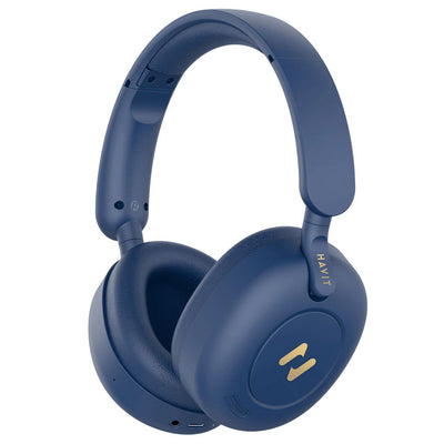 Casti wireless Havit (H655BT Pro), cu Carcasa, Bluetooth 5.3, ANC, Multipoint, Hi-Res, 700mAh, albastru