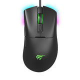 Mouse wireless Havit Wired Gaming Mouse (MS966), cu Lumini RGB, 800/1600/3200/6400/8000/12000 DPI, 1.6m, 5V, alb