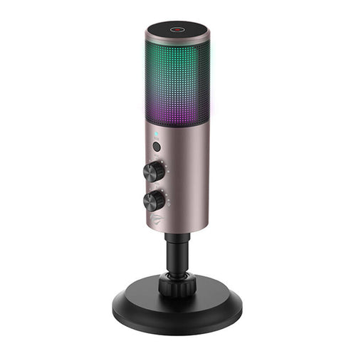 Microfon Havit Gaming Microphone (GK61), RGB Lights, USB-C, 100-18000 Hz, gri