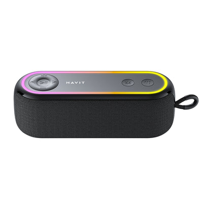 Boxa portabila Havit (SK810BT), USB-C, Bluetooth 5.3, TWS, TF, USB, FM, AUX, Hands-Free Call, RGB, IPX5, 2400mAh, negru