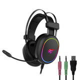 Casti gaming Havit Gamenote H2016d, pentru Gaming, cu Microphone, RGB, USB, Jack 3.5mm, negru