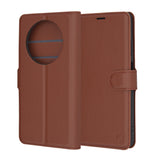 Husa pentru OPPO Reno12 F 5G, Techsuit Leather Folio, maro