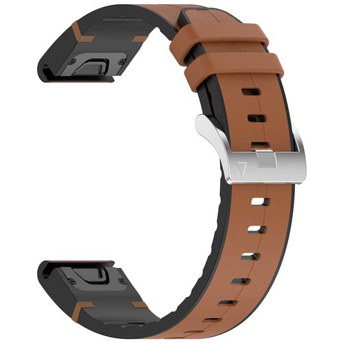 Curea pentru Garmin Fenix 5/6/6 Pro, Techsuit Watchband QuickFit 22mm (W071), maro