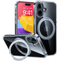 Husa pentru iPhone 16, Torras Ostand Pro MagSafe Series, transparenta