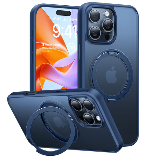 Husa pentru iPhone 16 Pro Max, Torras Ostand Pro MagSafe Series, albastru