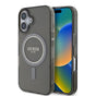 Husa pentru iPhone 16 Plus, Guess IML Glitter Circle MagSafe (GUHMP16MHFGEREK), negru