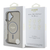 Husa pentru iPhone 16 Plus, Guess IML Glitter Circle MagSafe (GUHMP16MHFGEREK), negru