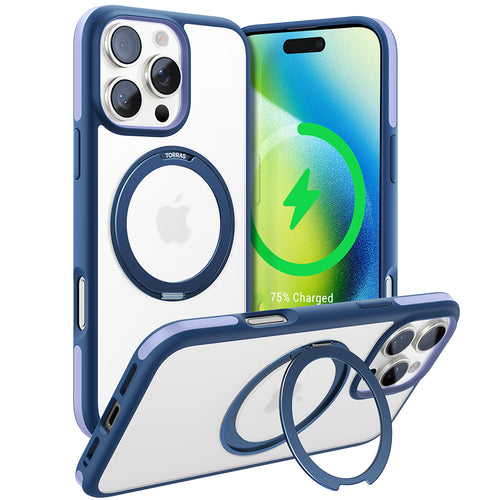 Husa pentru iPhone 16 Pro, Torras Ostand R Fusion MagSafe Series, albastru