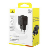Incarcator retea Baseus Palm (P10111602113-00), Incarcare rapidar, Type-C, PD 20W, 5V/3A, negru