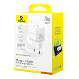 Incarcator retea Baseus Palm Series (CCZC20UE), 2in1 Incarcare rapidar, USB, Type-C, 20W, 5V/3A, alb