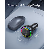 Incarcator auto Baseus (C00036101111-00), 2x USB-C, USB, 152.5W, Incarcare rapida, RGB Ambient Light, USB-C Cable, negru