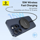 Incarcator wireless Baseus Magnetic Simple Mini4 Air (P10278200111-00), Incarcare rapida, Cable Type-C, Qi2, 15W, negru