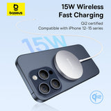 Incarcator wireless Baseus Magnetic Simple Mini4 Air (P10278200S11-00), Incarcare rapida, Cable Type-C, Qi2, 15W, argintiu