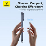 Incarcator wireless Baseus Magnetic Simple Mini4 Air (P10278200S11-00), Incarcare rapida, Cable Type-C, Qi2, 15W, argintiu