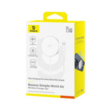 Incarcator wireless Baseus Magnetic Simple Mini4 Air (P10278200S11-00), Incarcare rapida, Cable Type-C, Qi2, 15W, argintiu
