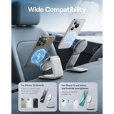 Suport auto Baseus cu Wireless Charging PrimeTrip C02 (C40169003211-00), Prindere magnetica pentru Bord, 15W, alb