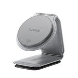 Suport auto Baseus cu Wireless Charging PrimeTrip C02 (C40169003831-00), Prindere magnetica pentru Bord, 15W, gri