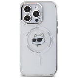 Husa pentru iPhone 14 Pro, Karl Lagerfeld IML MagSafe (KLHMP14LHLSCHH), alb