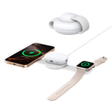 Incarcator wireless Anker MagGo 3-in-1 (B25M8H21), pentru iPhone 15/16, AirPods, Apple Watch, MagSafe Qi2, Pliabil, 15W, alb