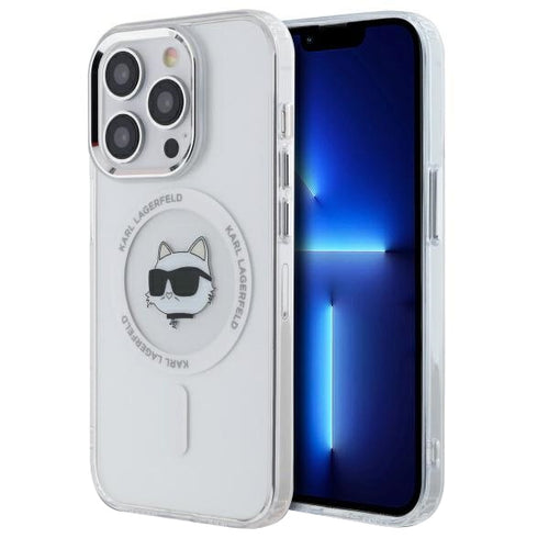 Husa pentru iPhone 13 Pro Max, Karl Lagerfeld IML MagSafe (KLHMP13XHLSCHH), alb