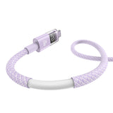 Cablu Baseus de date Display 2 (P10382703511-01), Incarcare rapida, Type-C, Lightning, Afisaj digital, 20W, 2m, mov