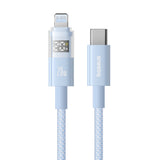 Cablu Baseus de date Display 2 (P10382703311-00), Incarcare rapida, Type-C to Lightning, Afisaj digital, 20W, 1m, bleu